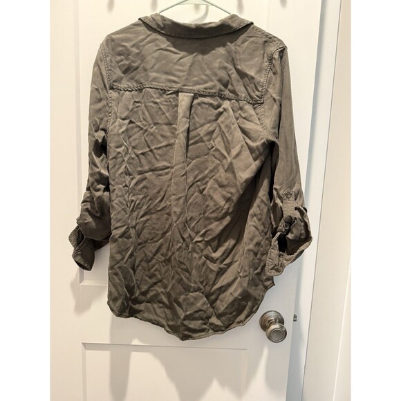 Women’s Daily Ritual Tencel Long Sleeve Utility Button Down Size M Medium Green - Picture 5 of 5
